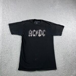 Live Nation AC/DC Graphic T-Shirt Men M Black Distressed‎ Band Tee Short Sleeve